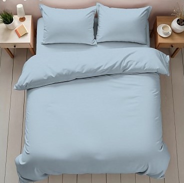 Постельное белье поплин гладкокрашеный / Голубая звезда