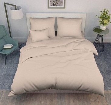 Постельное белье поплин гладкокрашеный / Бежевый