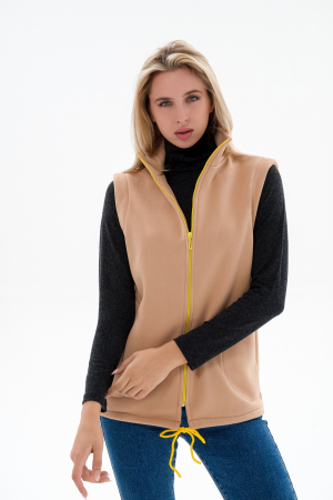 Жилет женский из футера / Капучино макси