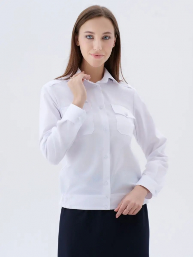 Женская рубашка форменная Полиция (длинный рукав) / Белый