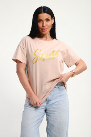 Женская футболка 85662 / бежевый