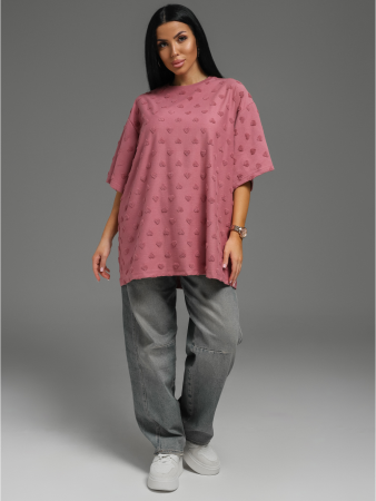 Женская футболка Ирбис / Махра, сухая роза сердечки