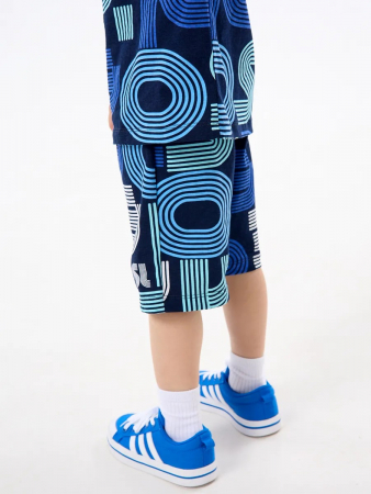 Детская пижама с шортами "Сорванец" / Диско синий