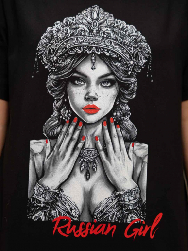 Женская футболка мод.2157/1 / Черный