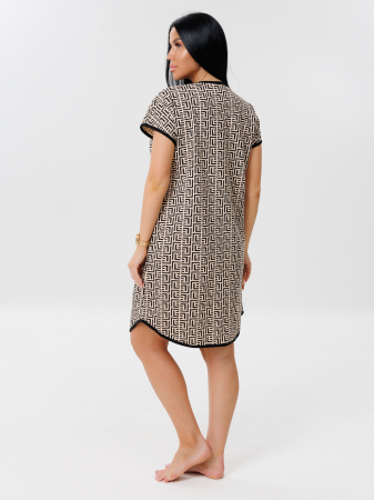 Женский халат Х-154(К) / Бежевый (узоры)