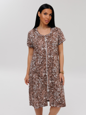 Женский халат Х-95(К) / Шоколадный (цветы)