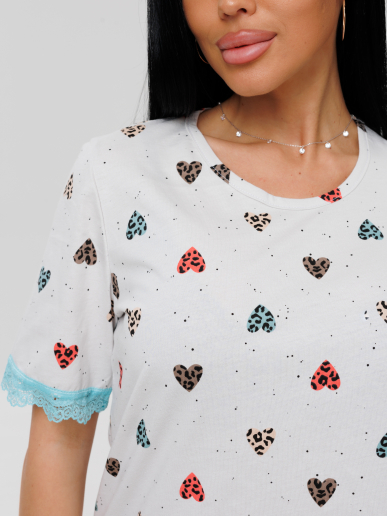 Женская пижама П-69(К) / Белый (сердечки)