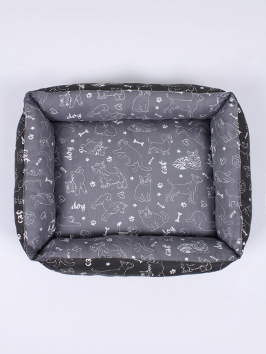 Лежанка для животных мелких пород арт. LDZ / Графит + черный