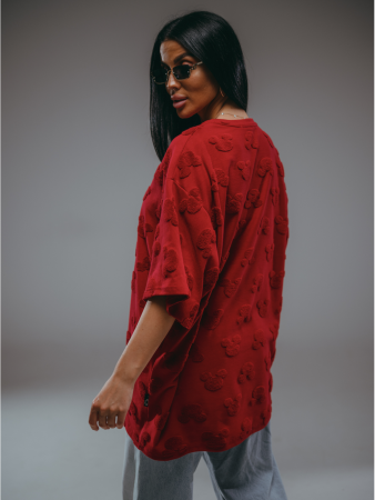 Женская футболка Ирбис / Махра, Микки бордо