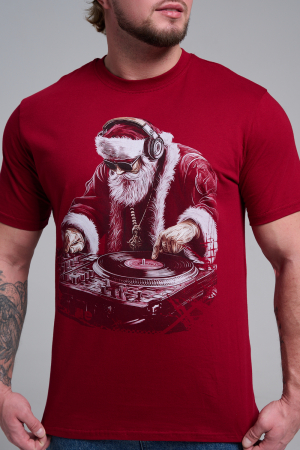 Мужская футболка 8581 / бордо+диско дедМ