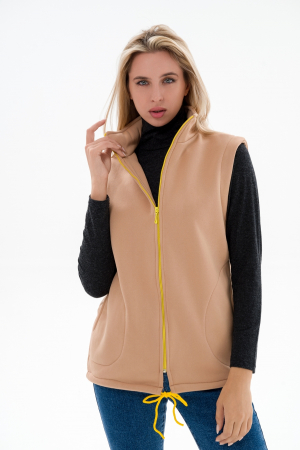 Жилет женский из футера / Капучино макси