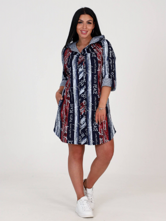 Женская туника с капюшоном ТК-342 / Гармония бордо