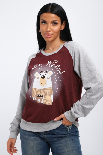 Женский лонгслив Гамми / Бордовый