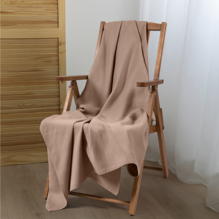 Простыня "Волшебная Ночь" Текстура вафля+ровное gолотно / Мокко