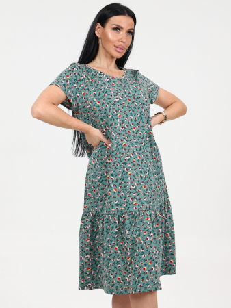 Женское платье М-996 / Цветок зеленый