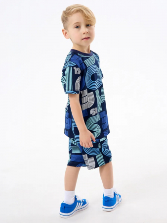 Детская пижама с шортами "Сорванец" / Диско синий