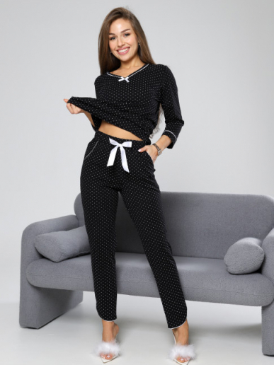 Женская пижама П-150.01 / горошек