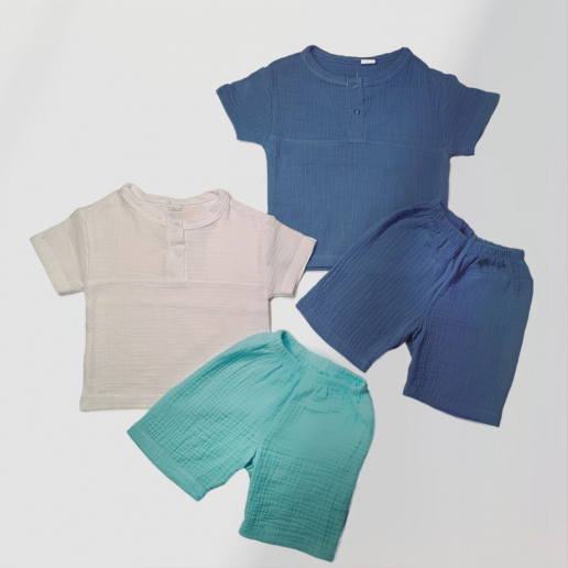 Детский комплект для мальчика рубашка, шорты КМП_2пр_РБШ_МСЛ