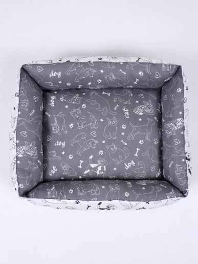 Лежанка для животных мелких пород арт. LDZ / Белый + графит