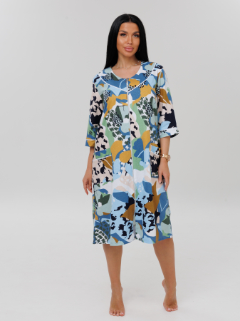 Женский халат Х-74(К) / Горчичный (узоры)