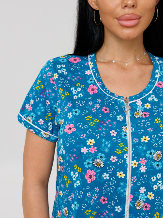 Женский халат Х-95(К) / Голубой (цветы)