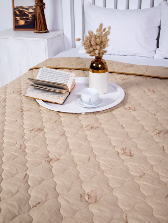 Одеяло-покрывало поплин овечья шерсть 300 гр/м2