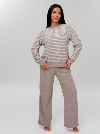 Женский костюм К-219(М) / Какао (полосы)