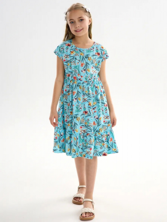 Детское платье "Ласточка" / Ирисы на голубом