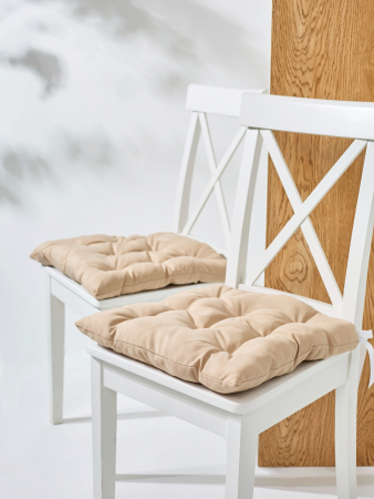 Кухонная подушка на стул (габардин) арт.GB40 / Бежевый