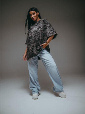 Женская футболка Ирбис / Черный, варенка