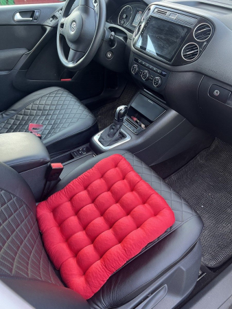 Подушка автомобильная на сиденье "АВТО-БИО" 40x40 / красная