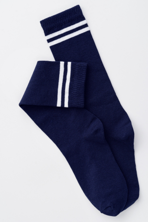 Гольфы женские Школа (набор 2 пары) / белый, темно-синий