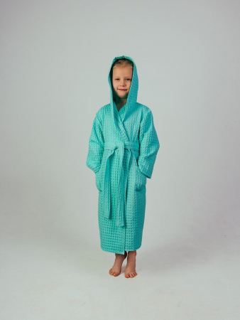 Детский вафельный халат "Комфорт" / мятный