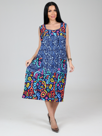 Женский сарафан МАКСИ СК-345 / Разноцветный узор