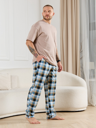 Брюки мужские Тор-1  / клетка бирюза