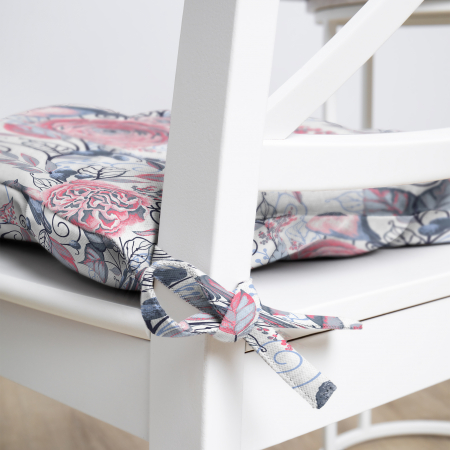 Подушка для стула "Verossa" с тафтингом 40/40 Птички серые