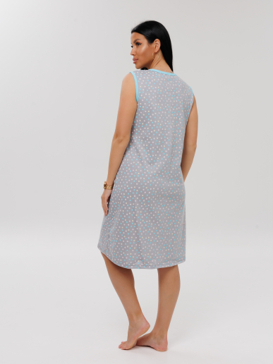 Женская сорочка для беременных Сор-80(К) / Бирюзовый (горох)