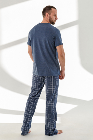 Мужская пижама "Космос" брюки (к/р) 1341-К / Черничный