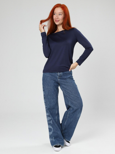 Женский лонгслив Энкар / темно-синий