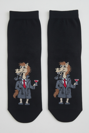 Мужские носки стандарт Конь в пальто / черный