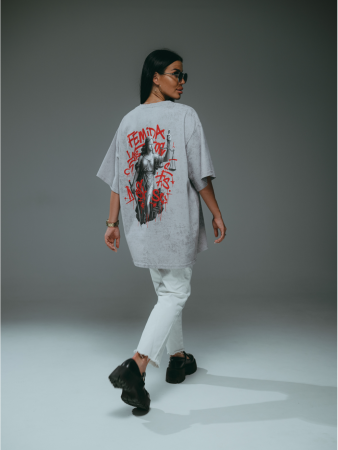 Женская футболка Ирбис / Серый, варенка