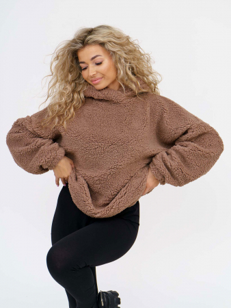 Женская толстовка мод.1770/2 (оверсайз) / Коричневый