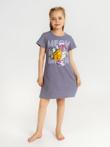 Ночная сорочка детская "Мяу" Серый арт. дк296