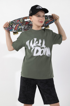 Детская футболка для мальчика Леон-3 / хаки