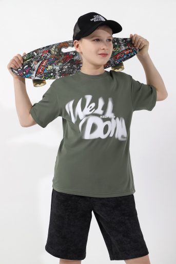 Детская футболка для мальчика Леон-3 / хаки