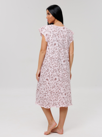 Женская сорочка Сор-71(К) / Пудровый (цветы)