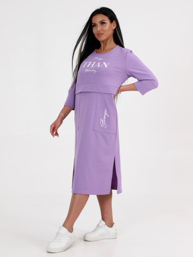 Женское платье футер "Спринт" ПлФ-43 Сиреневый / Распродажа