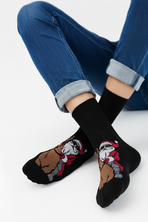 Мужские носки стандарт Мороз на коне / черный