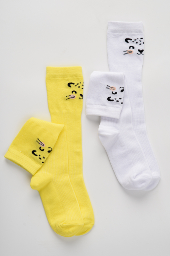 Детские гольфы Лео (набор 2 пары) / белый, желтый