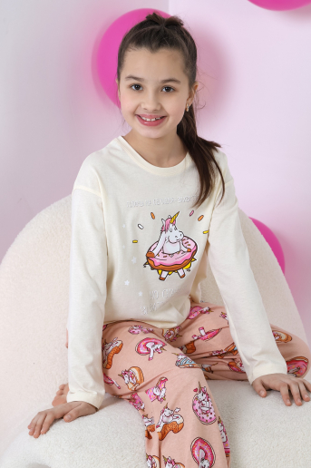Пижама для девочки Единопончик-1 / молочный